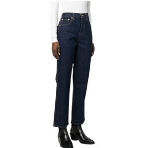 Tory Burch Classic Dark Indigo Wash High-Rise Straight-Leg Jeans Size 32